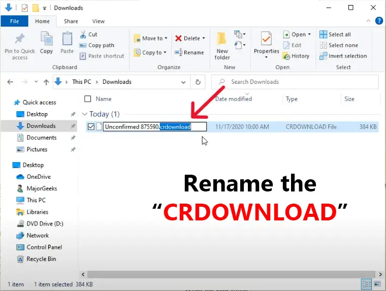 how to open crdownload-files